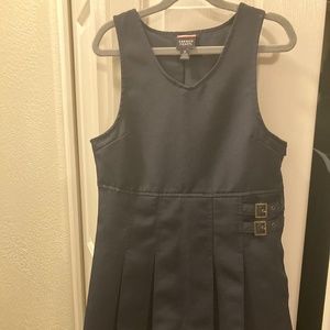 French Toast Double-Buckle Pleated Dress (Size 10)